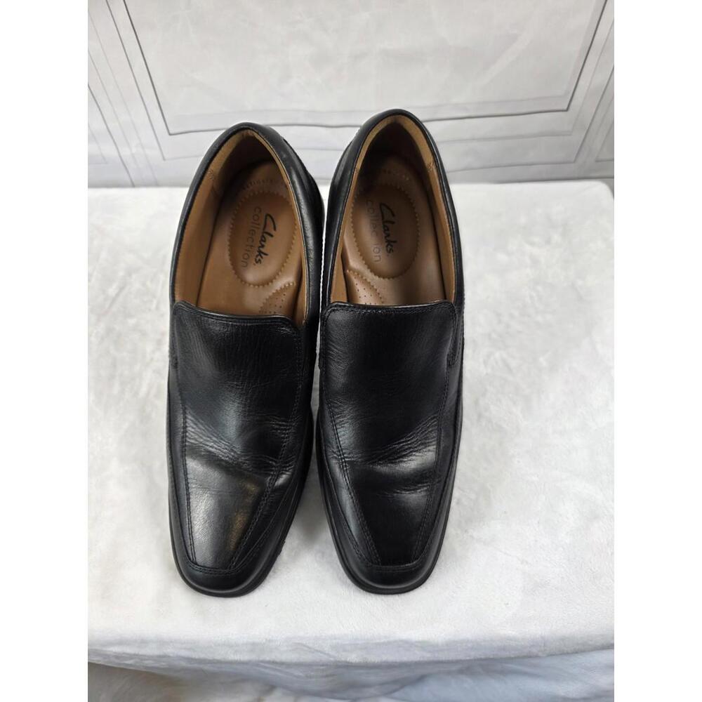 Clarks Tilden Free Mens 8M Black Leather Slip On Loafers Dress Shoes S-164